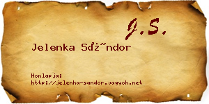 Jelenka Sándor névjegykártya